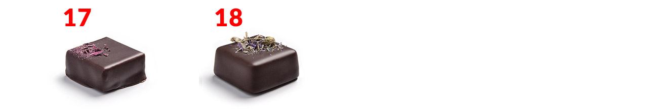 Le coffret Gastronome de Sigoji est composé de 68 chocolats et ganaches de 18 saveurs différentes