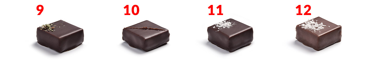 The Prestige box and its 16 chocolate candies